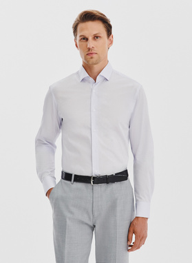 Žydri vyriški marškiniai su kontrastingu apvadu