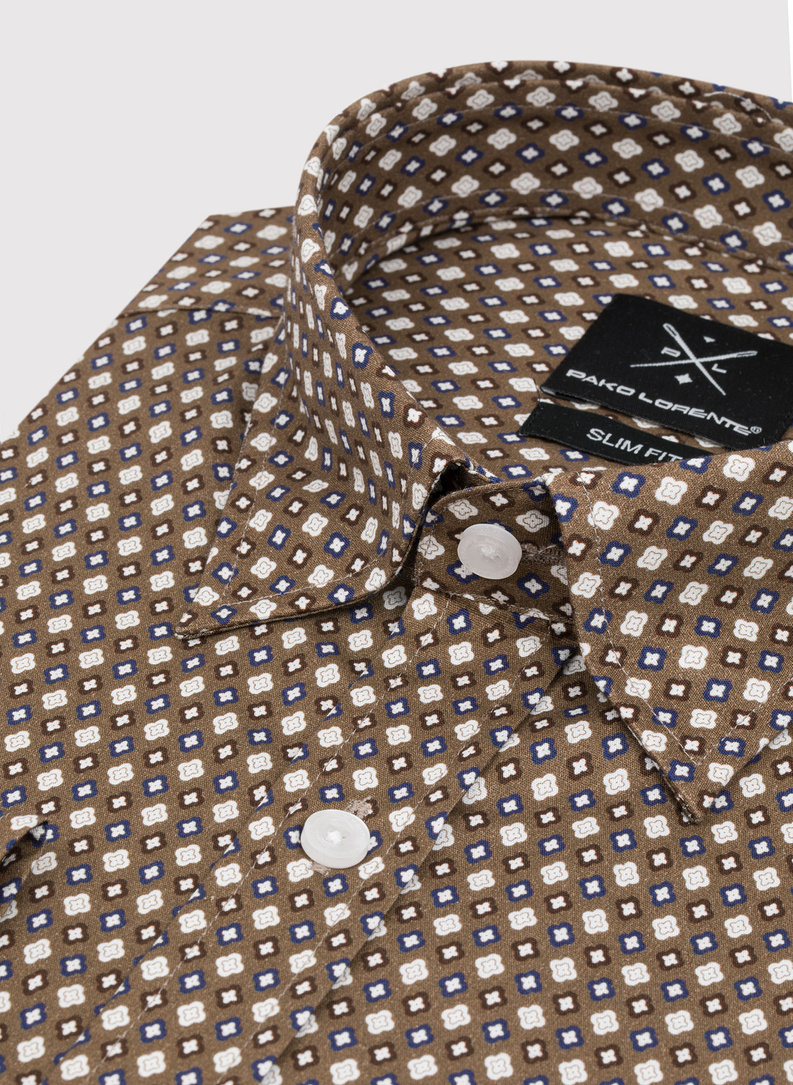 Bronziniai vyriški marškiniai mikroraštu