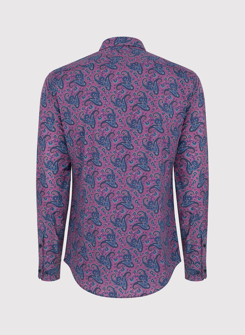 Violetiniai marškiniai peislio raštu