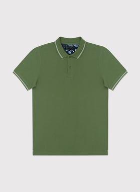 Žalios spalvos polo T marškinėliai be raštų