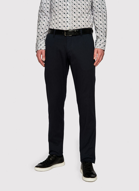 Tamsiai mėlynos vyriškos kelnės be raštų