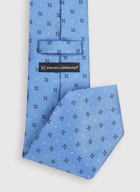 Mėlynas vyriškas kaklaraištis mikroraštu