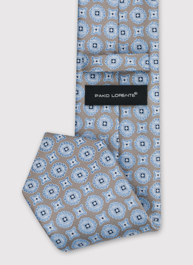 Smėlinis raštuotas vyriškas kaklaraištis