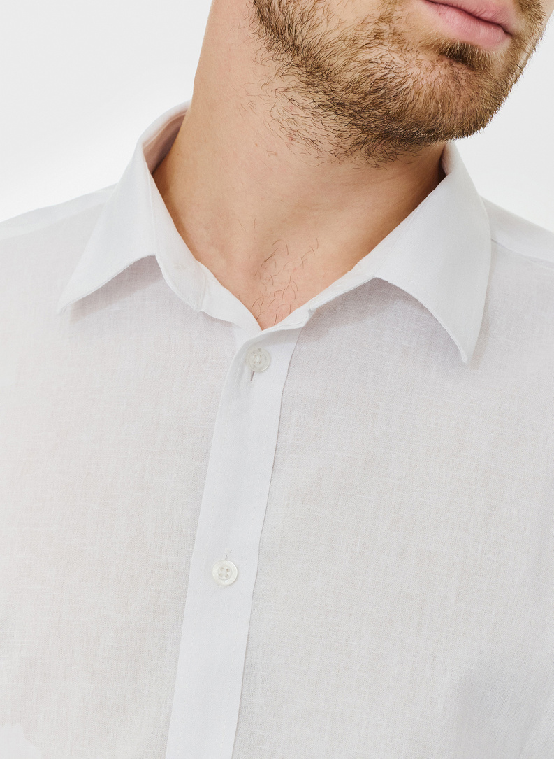 Balti lininiai ir medvilniniai marškiniai