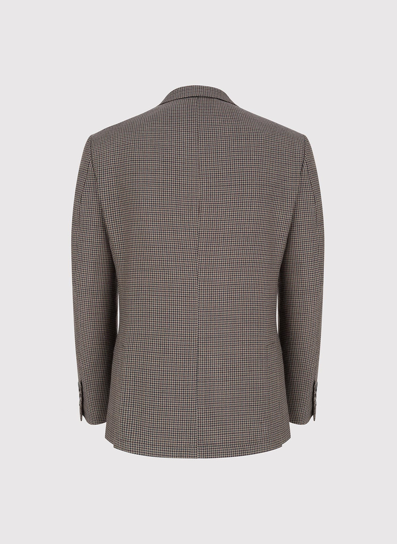 Vilnonis švarkas smulkiais langeliais