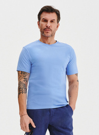 Medvilniniai mėlyni T marškinėliai