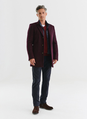 Vyšninis vyriškas lietpaltis su nusegama stačia apykakle