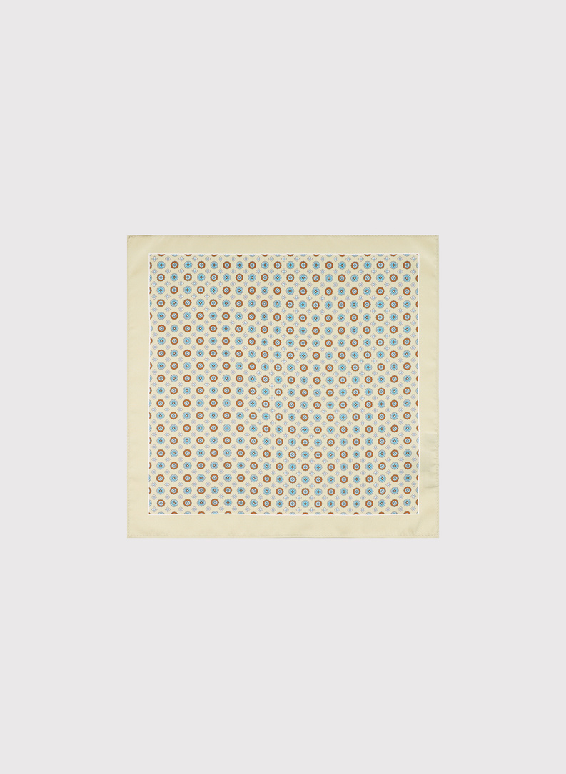 Smėlinė kišeninė nosinaitė spalvotu mikroraštu