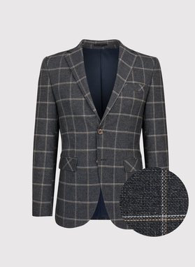 Pilkas languotas vyriškas švarkas