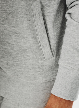 Pilkos spalvos sagstomas treninginis bluzonas