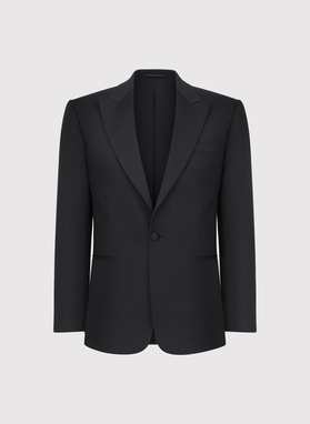 Vilnonis juodas smokingo švarkas