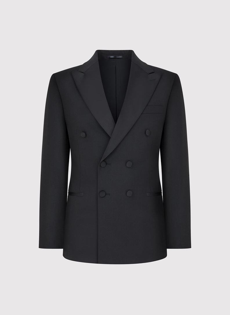 Vilnonis juodas smokingo švarkas