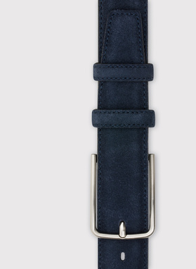 Tamsiai mėlynos spalvos vyriškas zomšinis diržas