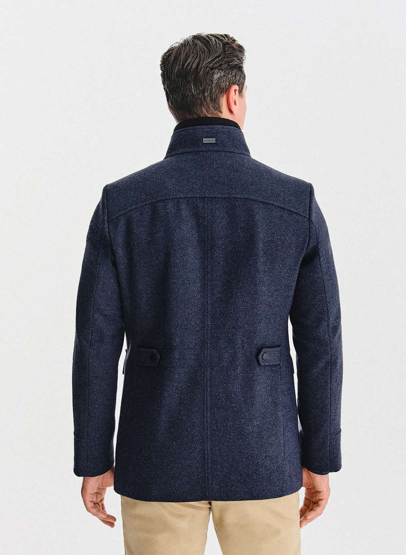 Tamsiai mėlynas vyriškas lietpaltis