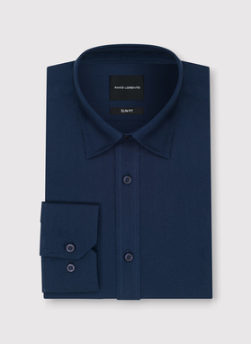 Tamsiai mėlyni medvilniniai vyriški marškiniai