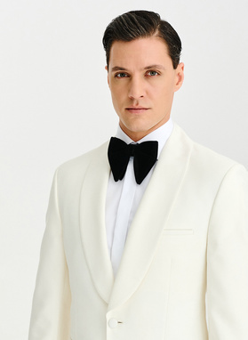 Šviesios smėlio spalvos smokingo švarkas