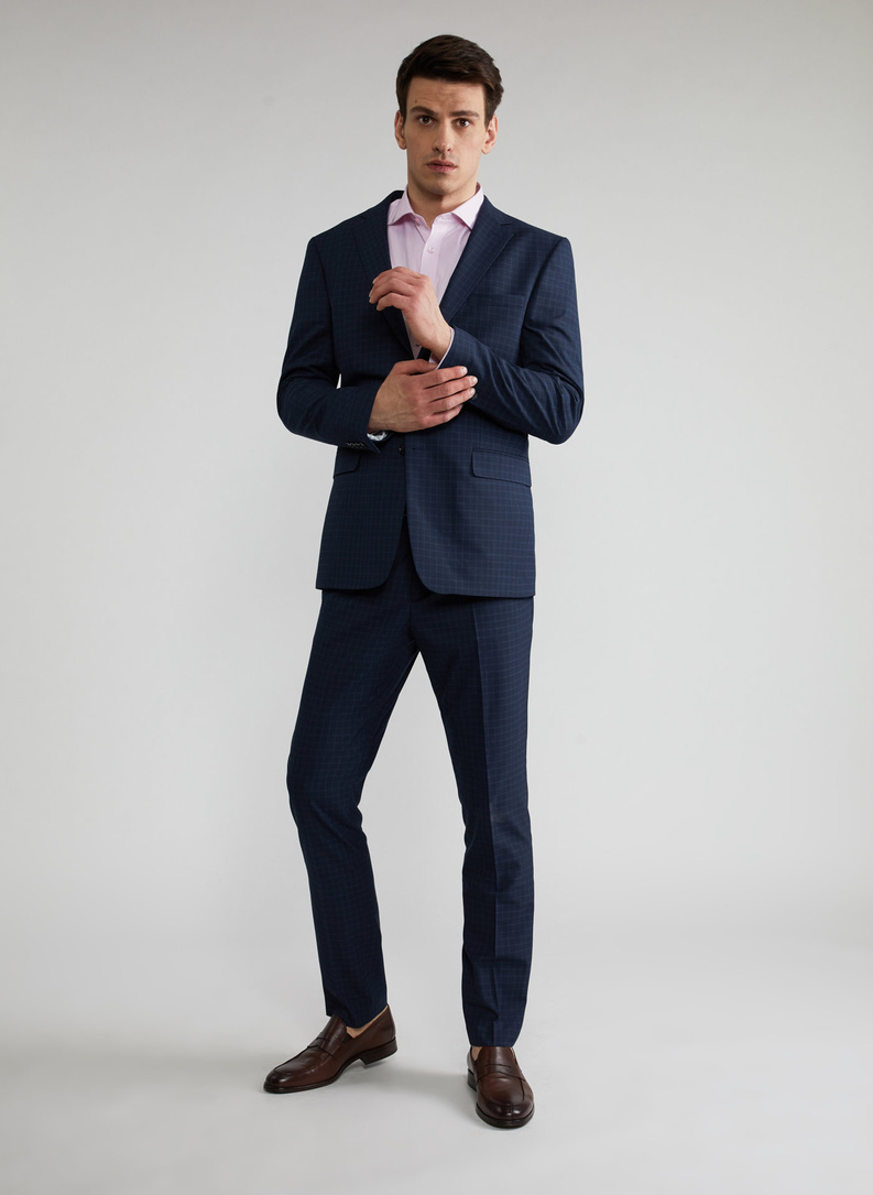 Tamsiai mėlynos kostiuminės kelnės P21WF-6G-073-G-S