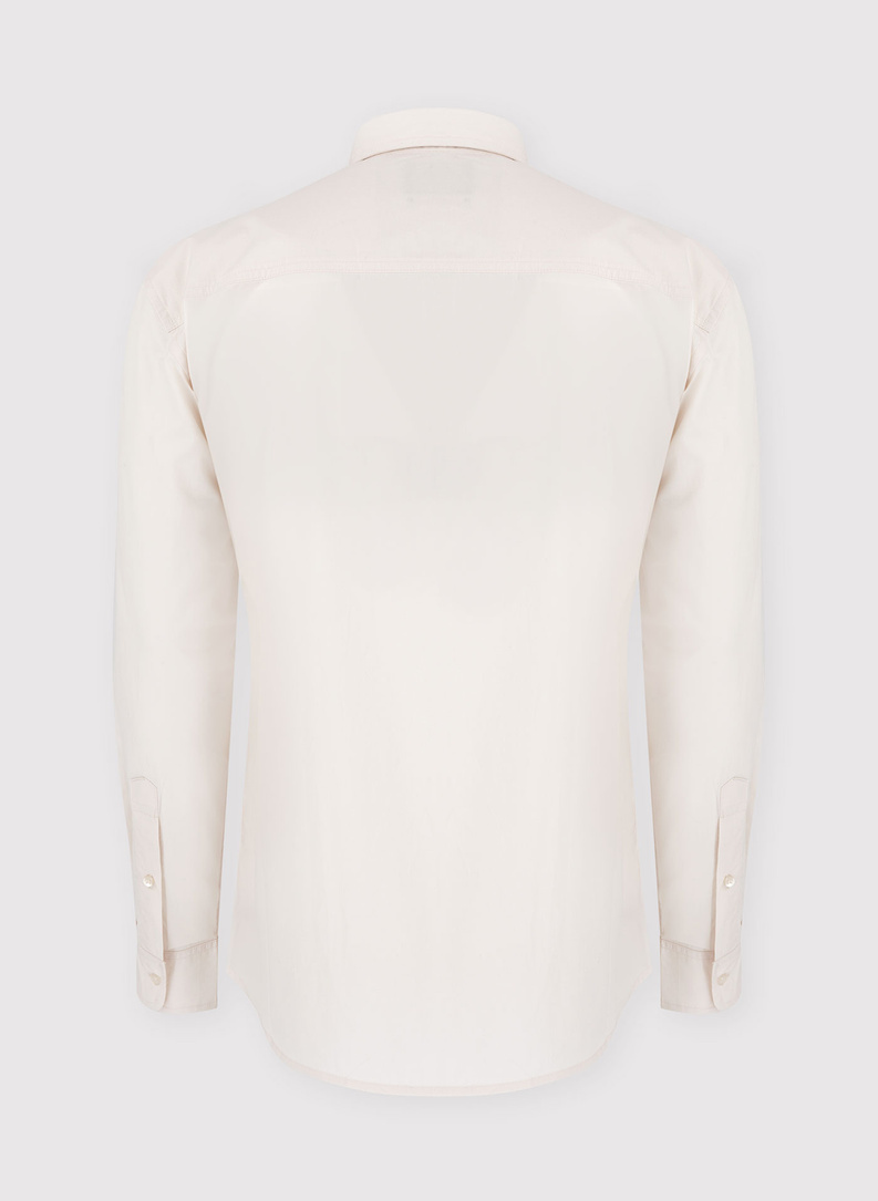 Nebalintos drobės spalvos „Regular Fit“ kirpimo vyriški marškiniai