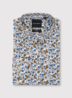 Balti gėlėti marškiniai