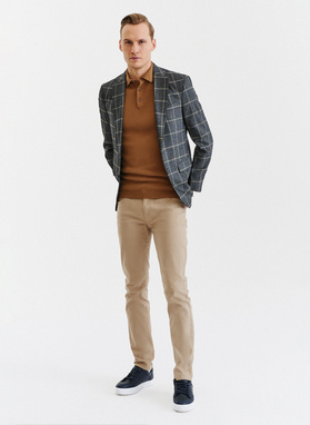 Pilkas languotas vyriškas švarkas