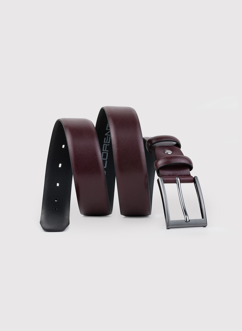 Vyšninės spalvos klasikinis odinis diržas