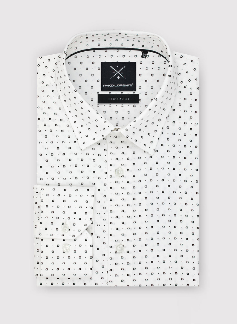 „Regular Fit“ kirpimo vyriški marškiniai smulkiu raštu