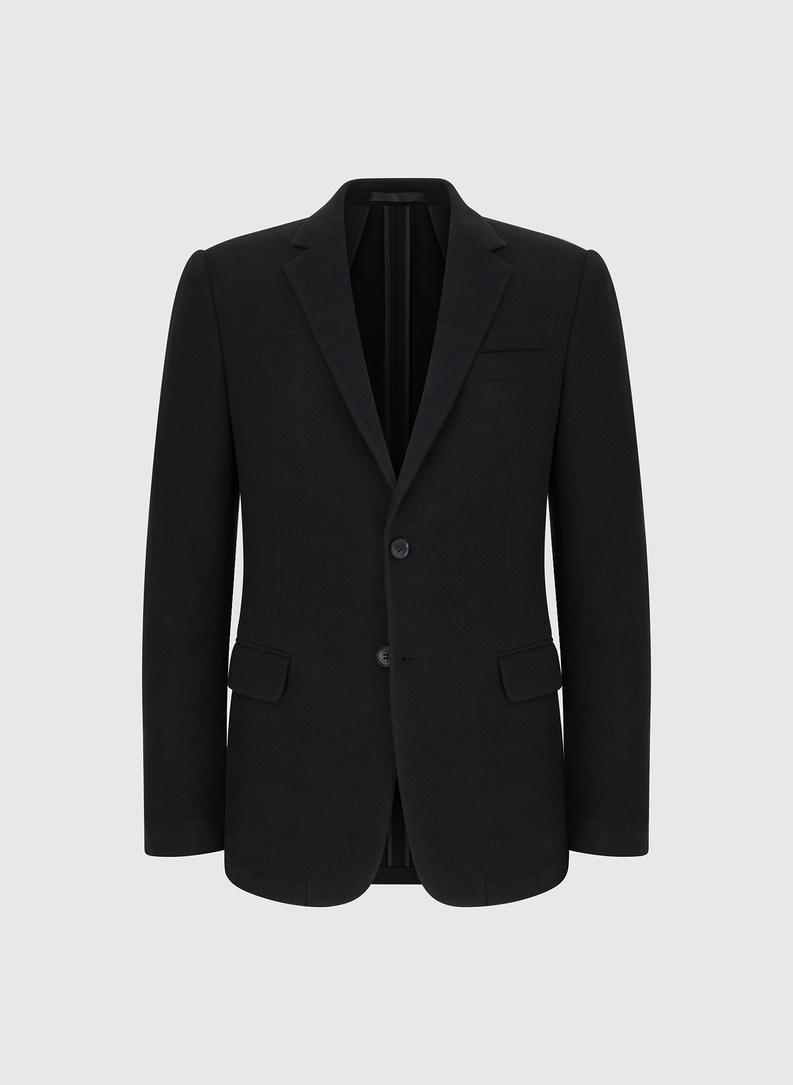 Juodas trikotažinis švarkas