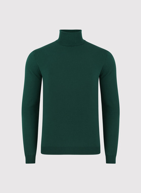 Tamsiai žalias vyriškas golfas be raštų