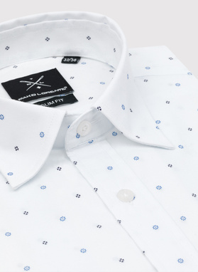 Balti vyriški marškiniai mikroraštu