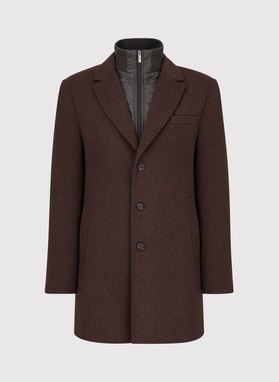 Rudas vyriškas lietpaltis su nusegama apykakle