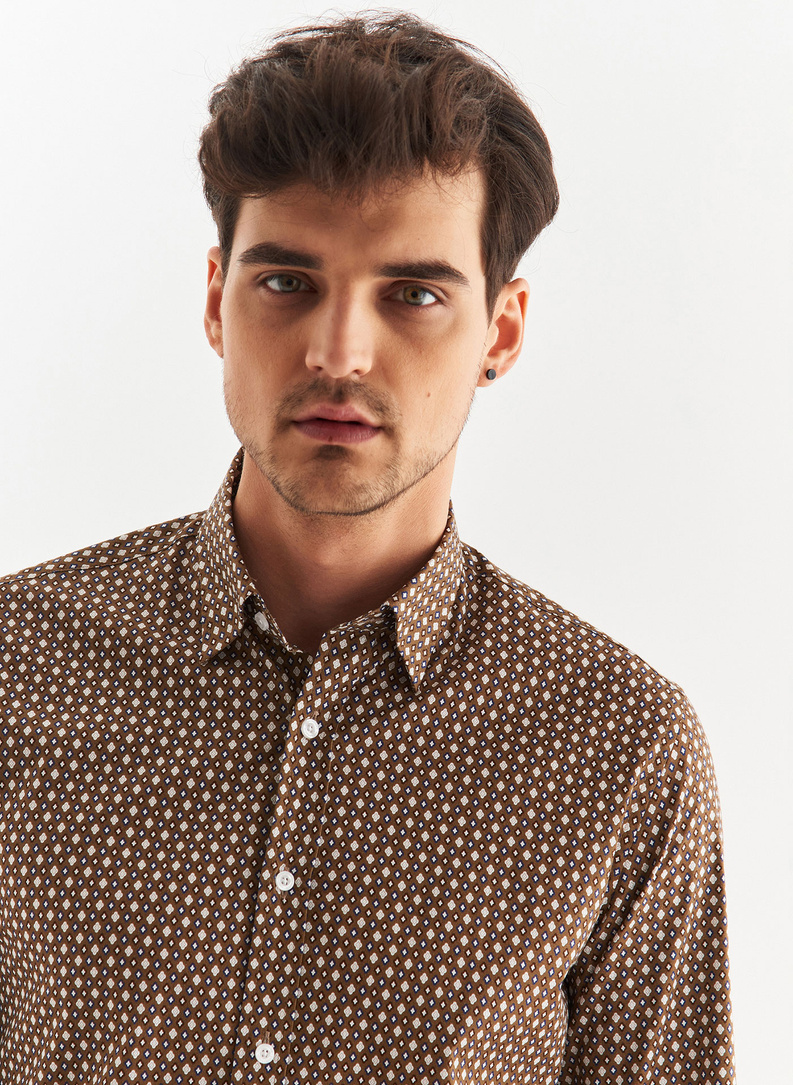 Bronziniai vyriški marškiniai mikroraštu