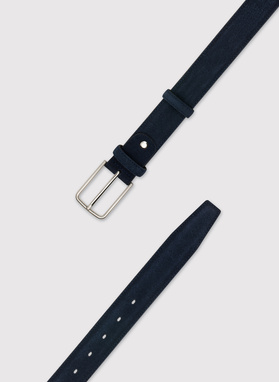 Tamsiai mėlynos spalvos vyriškas zomšinis diržas