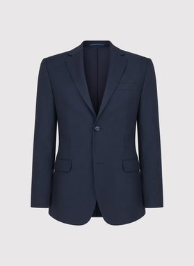 Tamsiai mėlynas vilnonis vyriškas kostiumas