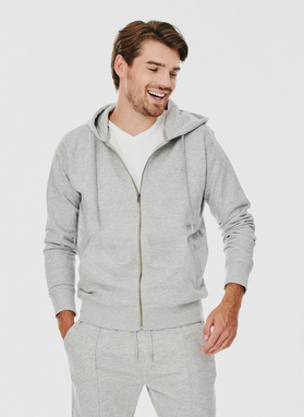 Pilkos spalvos sagstomas treninginis bluzonas