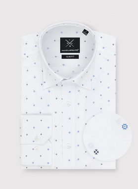 Balti vyriški marškiniai mikroraštu