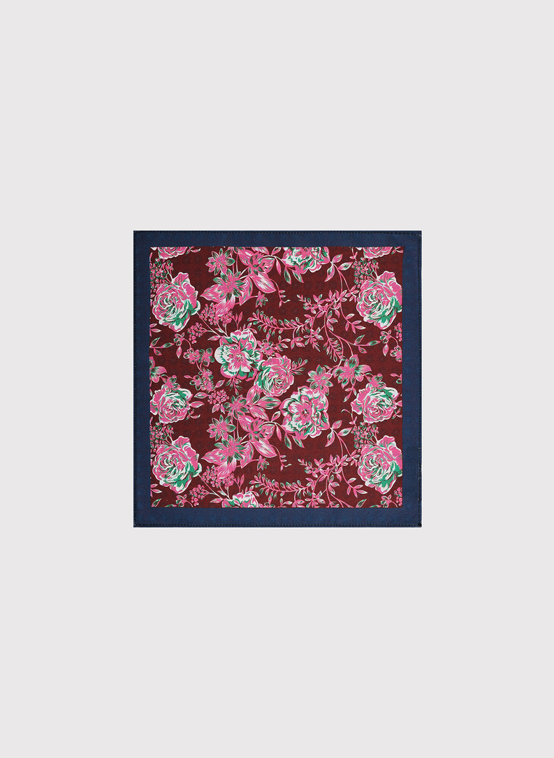 Dvipusė vyriška kišeninė nosinaitė su gėlėmis