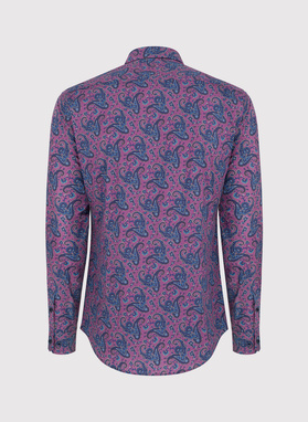 Violetiniai marškiniai peislio raštu