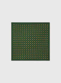 Žalia kišeninė nosinaitė taškais ir gėlytėmis