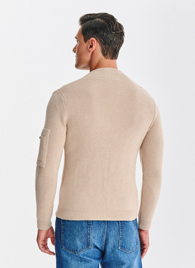 Smėlinės spalvos sagstomas kardiganas