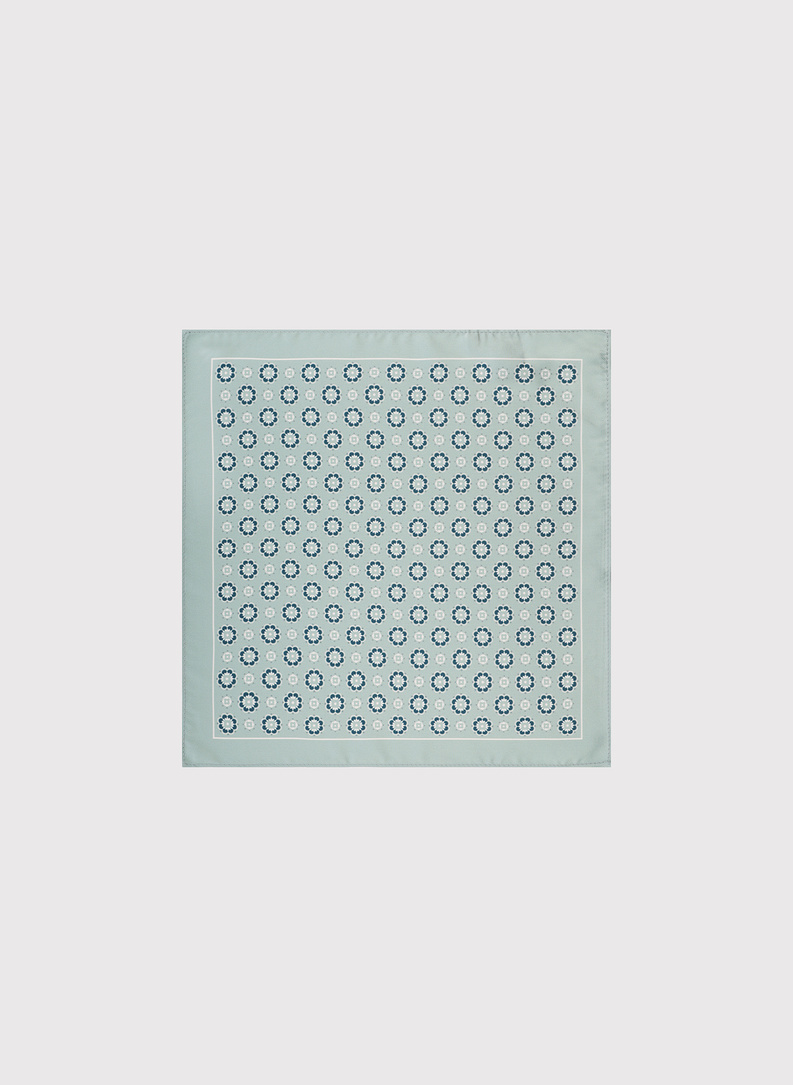 Šviesiai žalia raštuota kišeninė nosinaitė