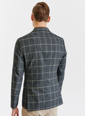 Pilkas languotas vyriškas švarkas