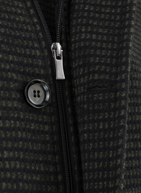 Juodai žalias vyriškas lietpaltis su nusegamu gobtuvu