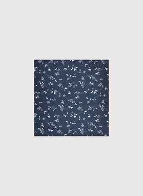 Tamsiai mėlyna kišeninė nosinaitė su gėlėmis