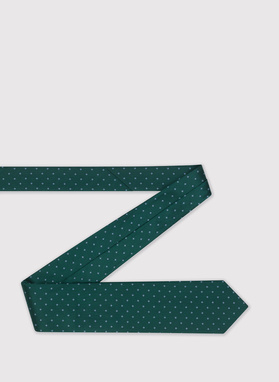 Žalias raštuotas šilkinis kaklaraištis